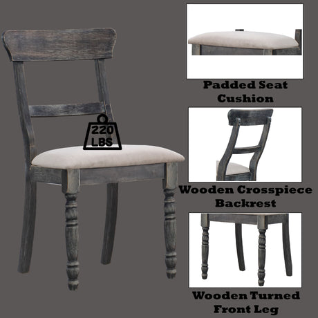 Leventis - Linen Weathered Side Chair (Set of 2) - Light Brown - Chair Sets - Alpine Outlets