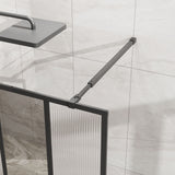 Shower Door With Center Mirror And Fluted Panels