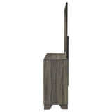 Funston - 6 Drawer Dresser With Mirror - Brown Oak