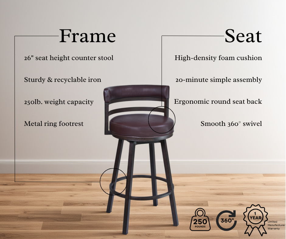 Madrid - Swivel Bar Stool - Auburn Bay