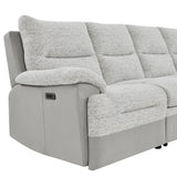 Sectional Sofa With Power Recline, USB Charging, And Storage Chaise - Gray