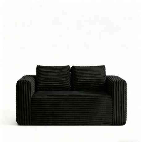 Cloud Loveseat Sofa, 2 Seater Boneless Couch - Black