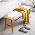 Design Dining Bench Bed Bench For Bedroom - White / Natural Oak - Bed Benches - Alpine Outlets