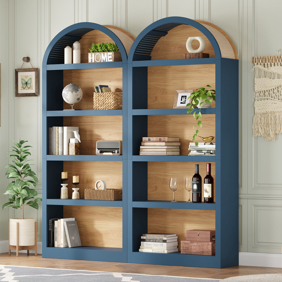 Freestanding Tall Bookshelves (Set of 2)
