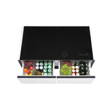 Modern Smart Coffee Table With Built-In Fridge, tooth Speaker, Wireless Charging Module, Touch Control Panel, Power Socket, USB Interface, Outlet Protection, Atmosphere Light