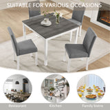 5 Piece Dining Table Set With 4 Chairs For Kitchen - Gray / White
