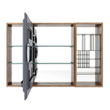 Wall Mounted Bathroom Mirror Cabinet, Adjustable Shelves - Imitative Oak