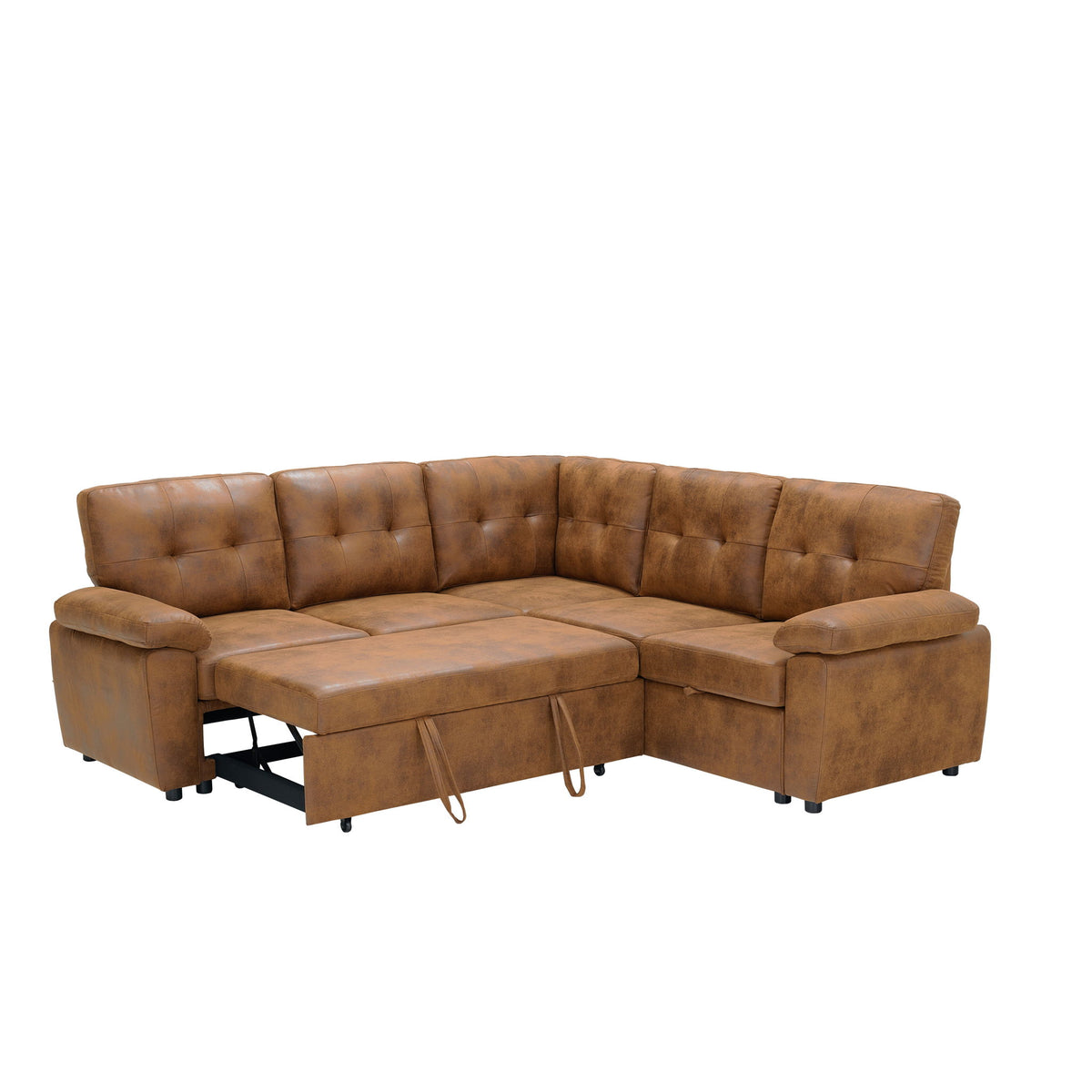 Convertible Sectional Sofa Bed With Pull Out Sleeper And Storage