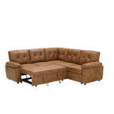 Convertible Sectional Sofa Bed With Pull Out Sleeper And Storage