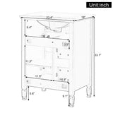 Modern Bathroom Vanity With Sink, Flip Drawer, 2 Drawers, Adjustable Shelf
