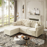 Upholstered 3 Seater Sofa Set With Ottoman