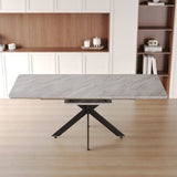 Modern Extendable Dining Table Set With Soft Padded Armless Chairs