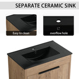 Freestanding Bathroom Vanity With Sink, Storage Cabinets, Soft Closing Doors