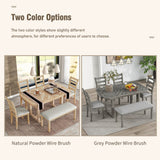 6 Piece Dining Table Set With Ergonomic Seating