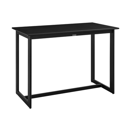 Palma - Outdoor Patio 5-Piece Bar Table Set In Aluminum With Gray Cushions