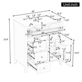 Modern Bathroom Vanity With Sink, 3 Drawers And Adjustable Shelf