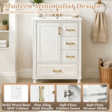 Modern Bathroom Vanity With Sink, Soft Close Doors, 3 Drawers