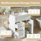 Bathroom Vanity With 2 Doors, 2 Drawers, Adjustable Shelf, Hidden Slides & Soft Close Hinges