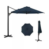 Round Cantilever Patio Umbrella With 360 Rotation & Infinite Tilt Adjustment
