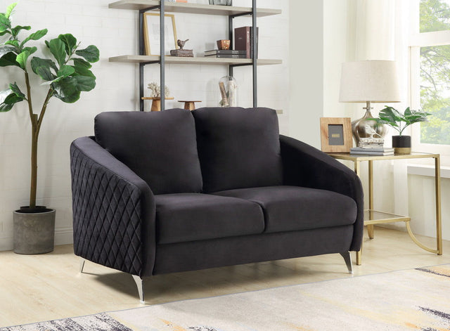 Sofia - Velvet Modern Chic Loveseat Couch - Stationary Loveseats - Alpine Outlets