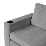 Modern U-Shaped Sectional Sofa Convertible Pull-Out Sofa Bed With USB Ports And Cup Holders