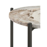 Bleskin - Round Accent Side Table With Shelf - White