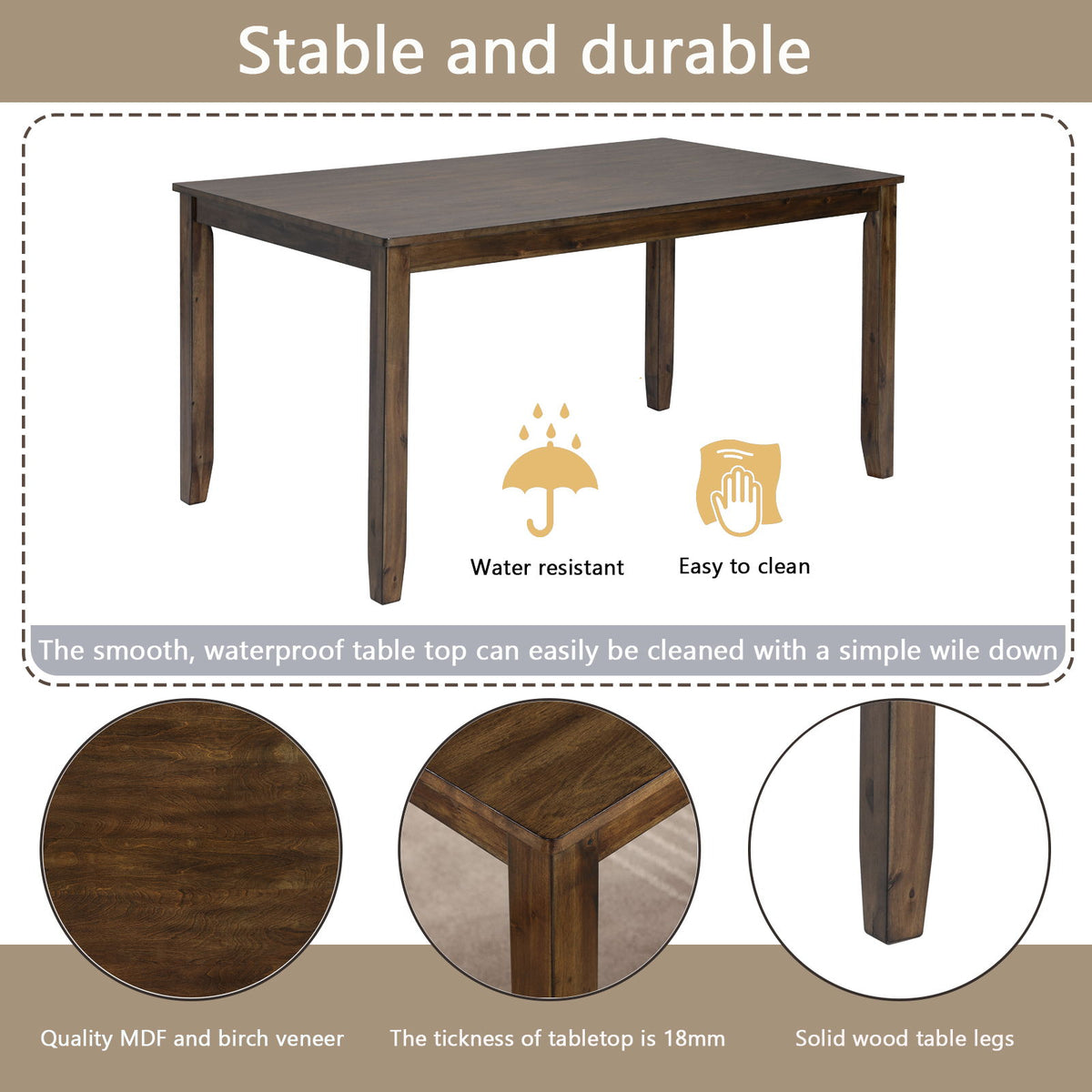 Kitchen Dining Set, Rectangular Dining Table
