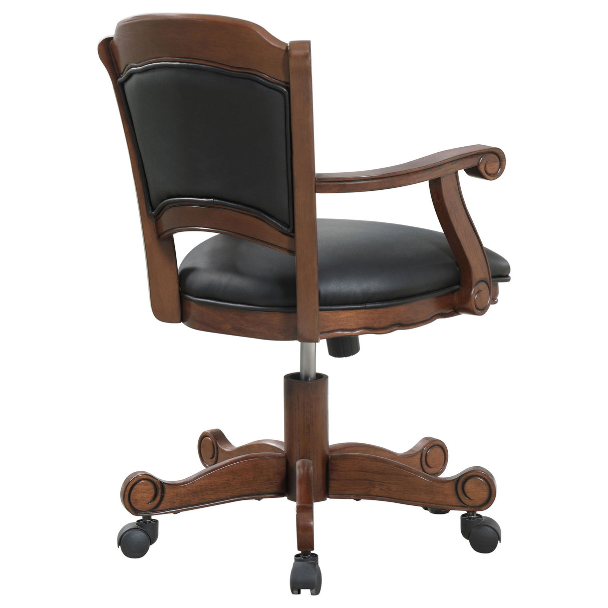 Upholstered Game Chair With Caster Wheels - Black