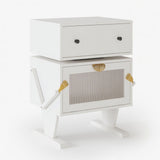 Robot LED Nightstand With 360° Rotating Drawer