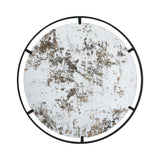 Theodor - Mirror With Industrial Design Round Mirror With Metal Frame For Wall Decor & Entryway Console Lean Against Wall - Black - Wall Mirrors - Alpine Outlets
