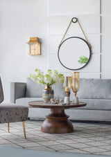 Handsome Cleveland Mirror With Rope Strap Contemporary Design Circle Mirror With Round Metal Frame For Wall Decor
