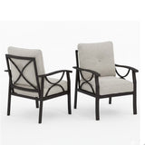 All-Weather Armchairs With Cushions, Modern Sculptural Design (Set of 2)