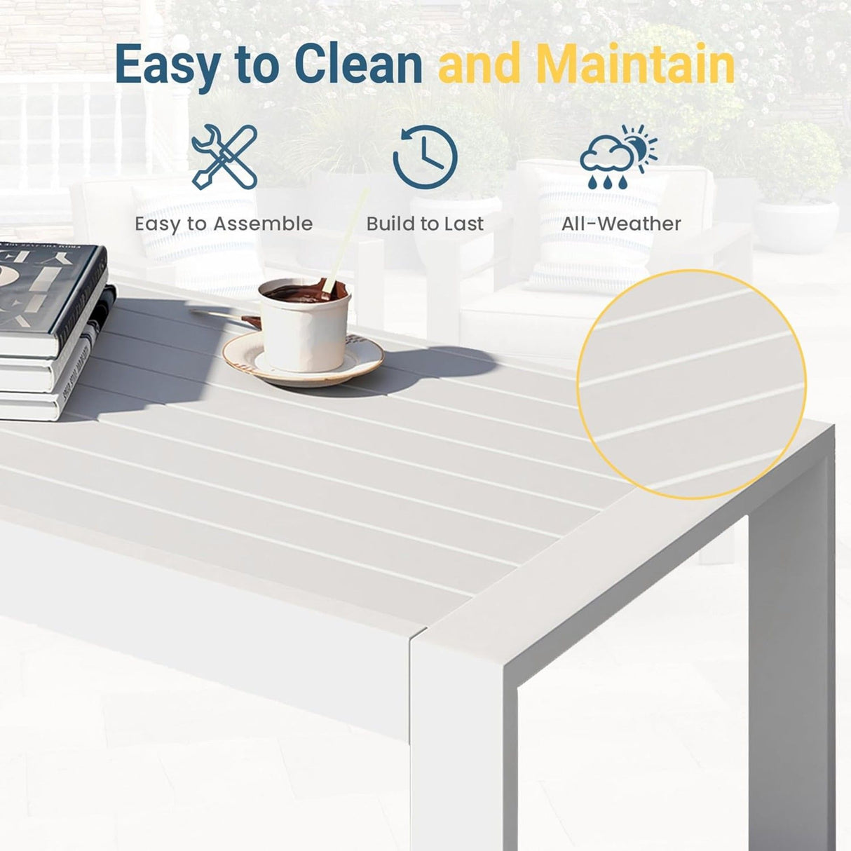 Modern Rectangle Outdoor Coffee Table
