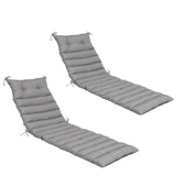 2 Piece Outdoor Chaise Lounge Chair Cushion Set