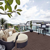 Plastic Interlocking Deck Tiles, Waterproof All Weather Use