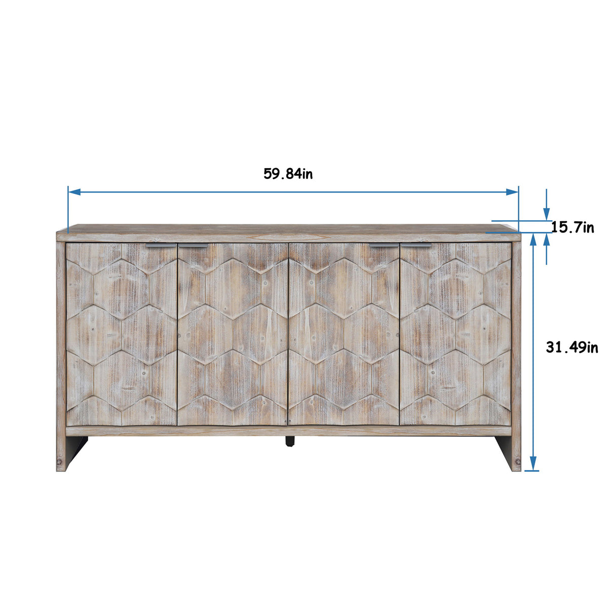 Accent Cabinet Sideboard Buffet Wooden Storage Server in Light Brown