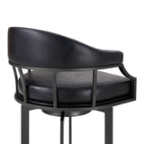 Edy - Swivel 26" Mineral Finish And Black Faux Leather Bar Stool