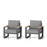 All-Weather Patio Armchairs With Thick Cushions (Set of 2)