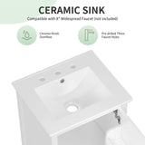 Modern Bathroom Vanity With Sink, Cabinet Storage, Drawer & Adjustable Feet