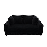 Plush Corduroy 4 Seat Sofa, Modern Comfy Upholstered Sofa Cloud Couch, Deep Seat Couches With Soft Pillows