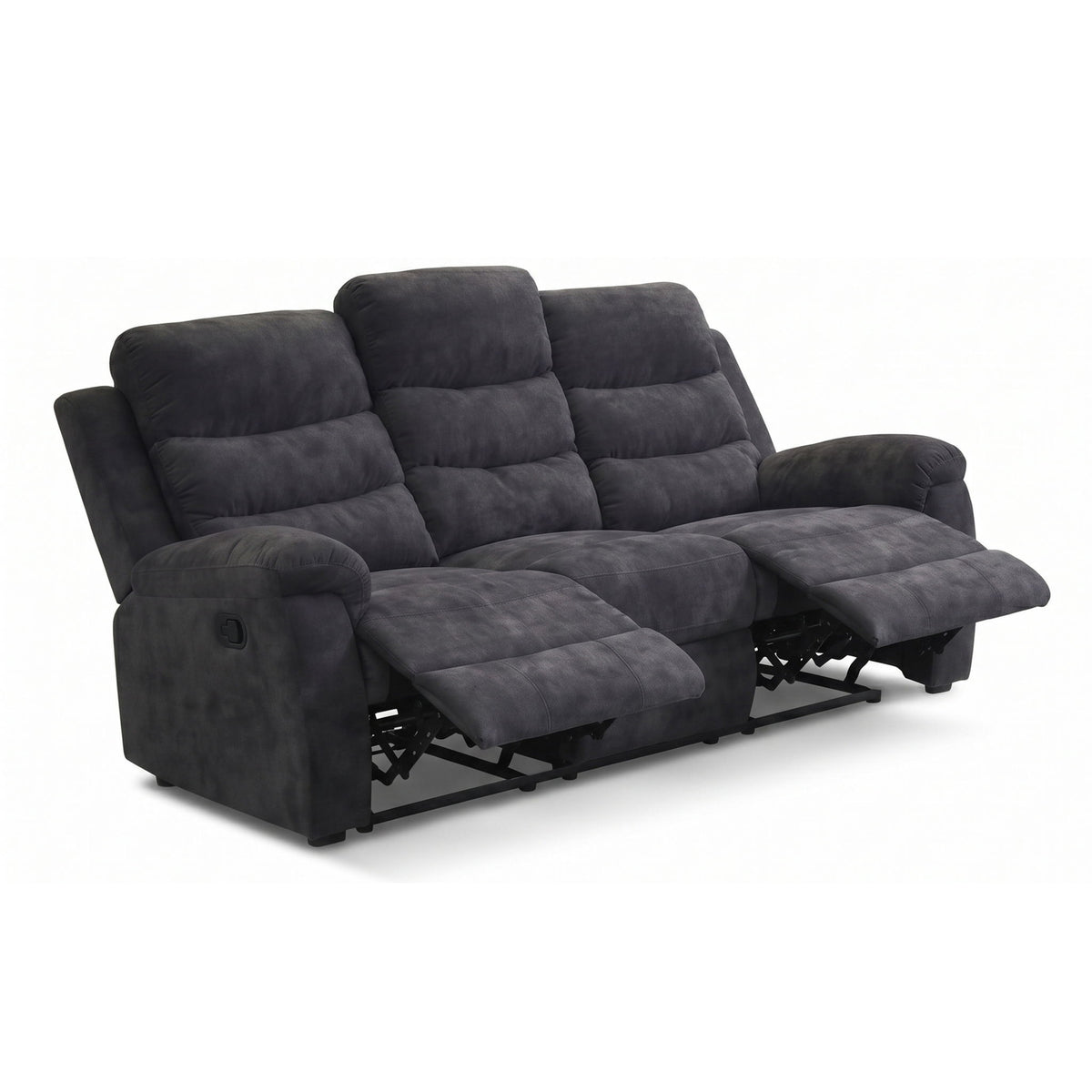2 Piece Reclining Sofa Set, 3 Seat Sofa & 2 Seat Loveseat, 150° Recline - Dark Gray