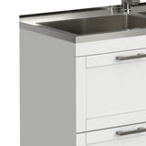Hennessy - Laundry Utility Sink And Cabinet With Dual Sink And Pull Out Faucet - White