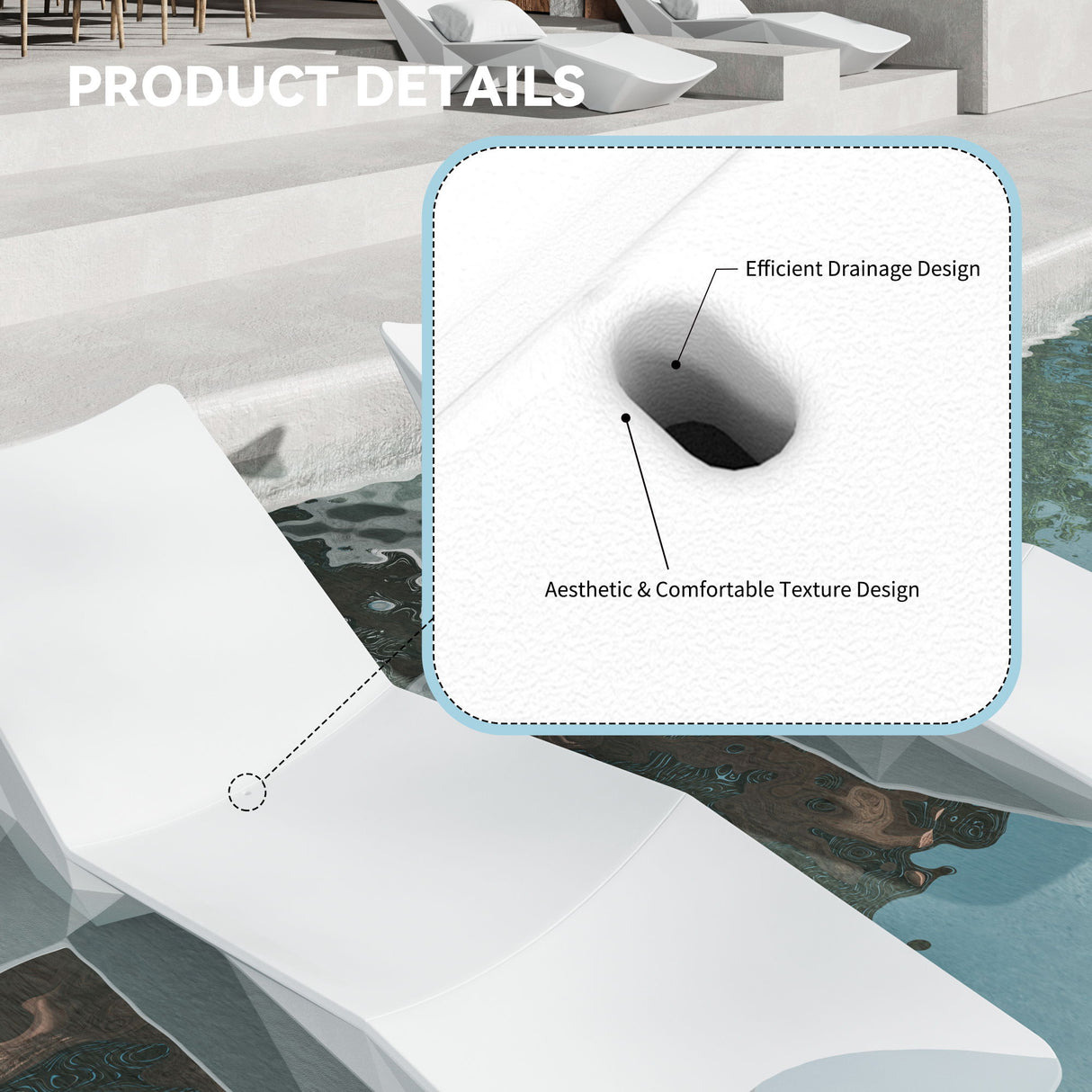S-Shaped Pool Lounger, Essential For Outdoor Relaxation - White