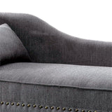 Chaise With Nailhead Trim And Plush Pillow