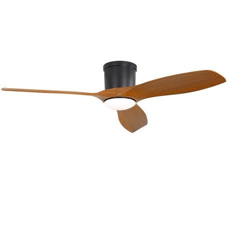 Flush Mount Ceiling Fan With Dimmable LED Light, 3 Blades, Reversible DC Motor Blades For Living Room