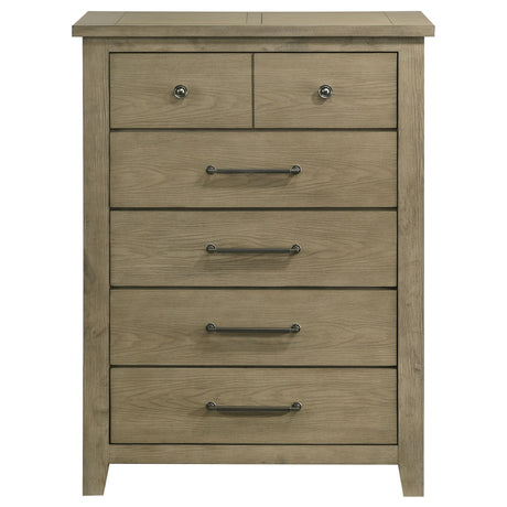 Pelton - 5 Drawer Chest - Oak