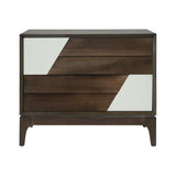 Japandi 2 Drawer Nightstand With Geometric Design