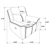 Sloane - Upholstered Padded Arm Recliner Chair - Blue