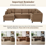 U Shaped Sectional Sofa, Corner Living Room Couch With Built In Cup Holders, Storage, USB Ports