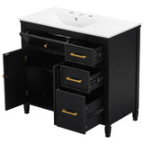 Bathroom Vanity With Sink Top, 3 Soft Closing Drawers